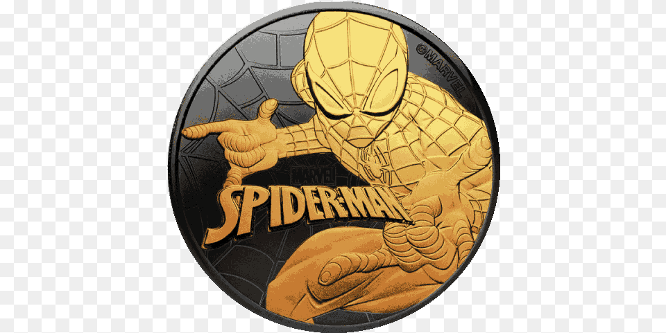 Silver Numismatic Spiderman Marvel Ruthenium Silver 2017 1 Oz Spiderman Ruthenium, Photography, Alien, Adult, Male Png Image