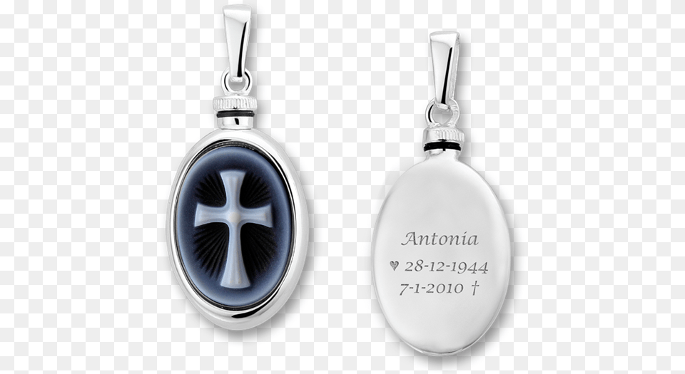 Silver Oval Ash Pendant With Blue Cameo Latin Cross Silver, Accessories, Earring, Jewelry, Bottle Free Png Download