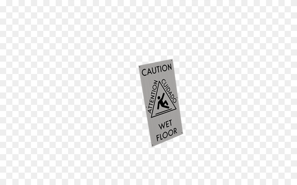 Silver Panel Wet Floor Sign Sign, Triangle, Symbol, Dynamite, Weapon Free Transparent Png