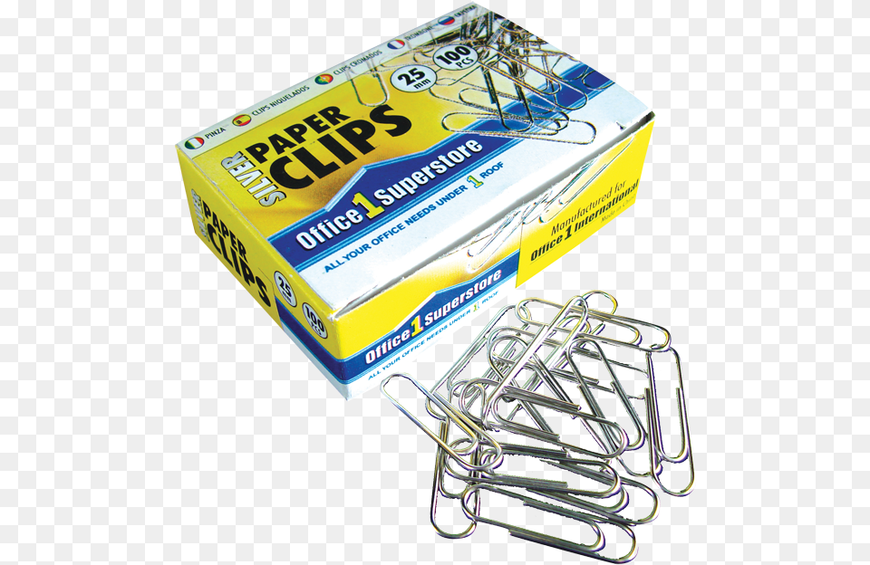 Silver Paper Clips 25mm 100pcspaper Box Paper Clip Box, Machine, Spoke Free Transparent Png