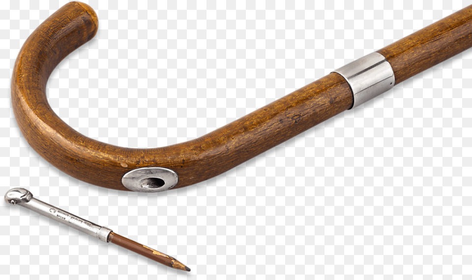 Silver Pencil Walking Stick Hardwood, Smoke Pipe, Cane, Blade, Dagger Free Png