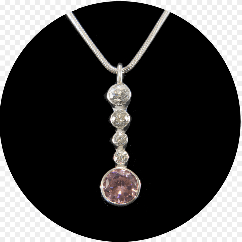 Silver Pendant With Pink And White Czquots, Accessories, Jewelry, Necklace, Gemstone Free Transparent Png