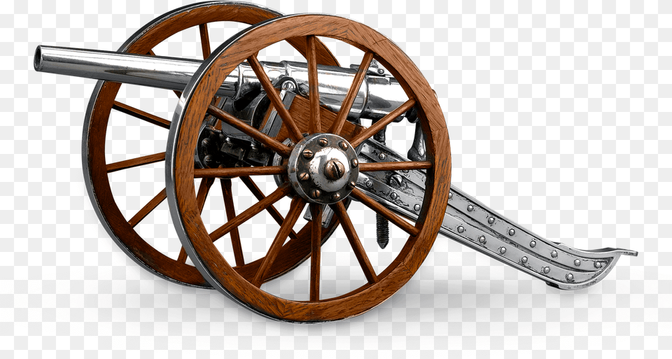 Silver Plate Model Cannon Lighter Cannon, Machine, Weapon, Wheel Free Png Download