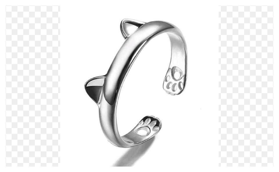 Silver Plated Cute Cat Ear Claw Open Ring For Women Cat Men Wedding Band, Sink, Sink Faucet, Platinum, Cuff Png