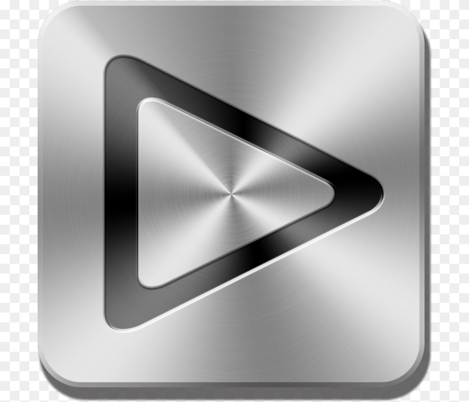 Silver Play Button Emblem, Triangle Free Png Download