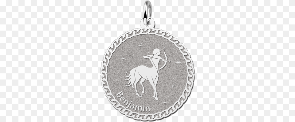 Silver Round Zodiac Pendant Sagittarius Locket, Accessories, Jewelry Free Transparent Png