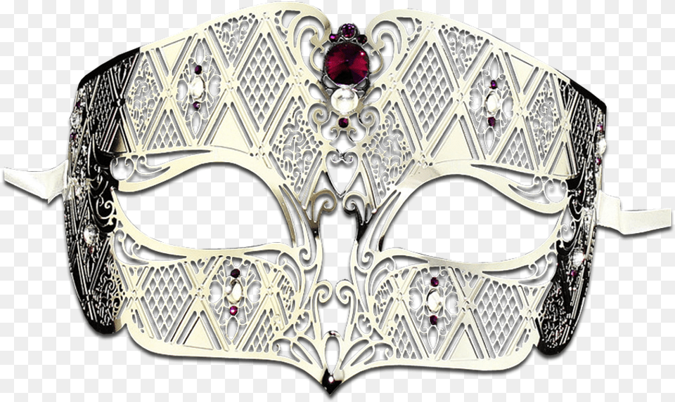 Silver Series Diamond Design Laser Cut Venetian Masquerade Mask, Accessories, Chandelier, Lamp Free Transparent Png