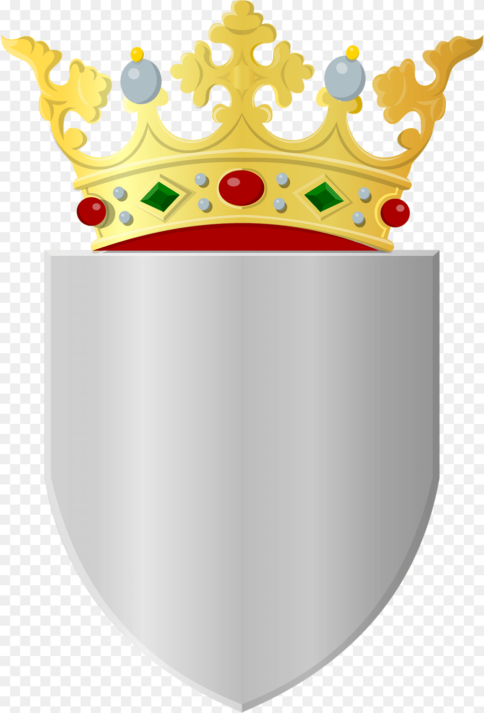 Silver Shield With Golden Crown Clipart, Accessories, Jewelry Png Image