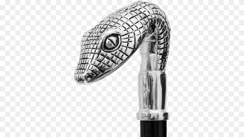 Silver Snake Head Walking Stick, Cane Free Png Download