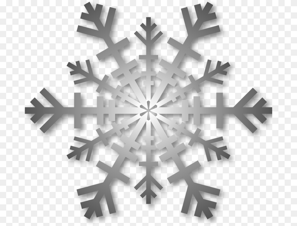 Silver Snowflake With Shadow Snowflake Shadow, Nature, Outdoors, Snow Free Png Download