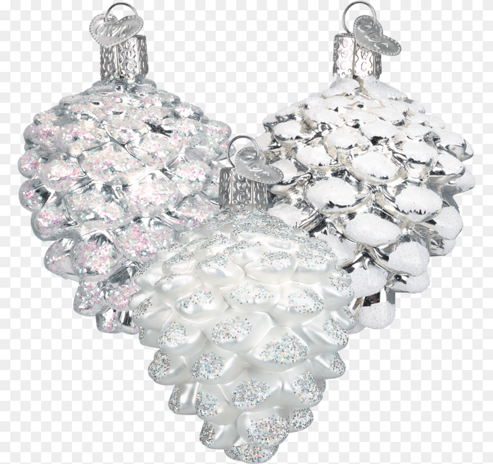 Silver Snowy Cone Ornament Christmas Ornament, Accessories, Earring, Jewelry, Chandelier Free Png