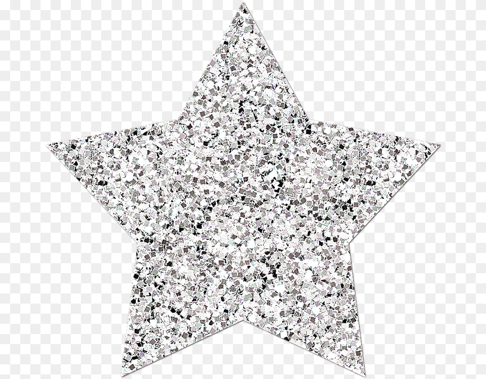 Silver Sparkle Star Silver Glitter Star, Symbol, Star Symbol, Person Free Png Download