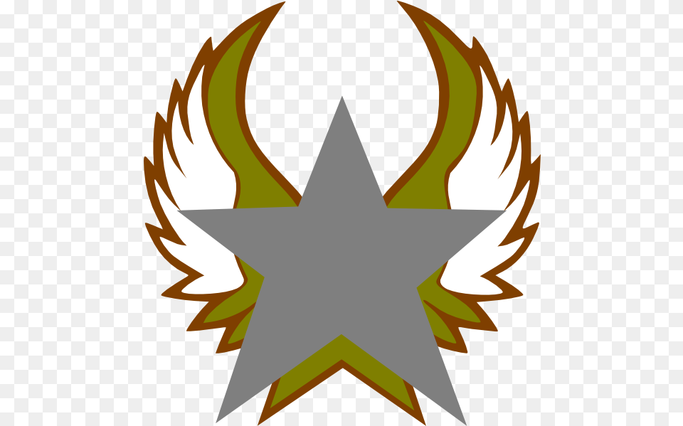 Silver Star With Gold Wings Clip Art Clip Art, Symbol, Star Symbol, Person Png Image