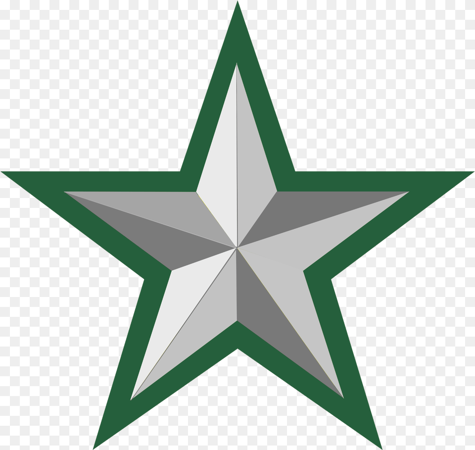 Silver Star With Green Border 2 Green Star, Star Symbol, Symbol Free Transparent Png