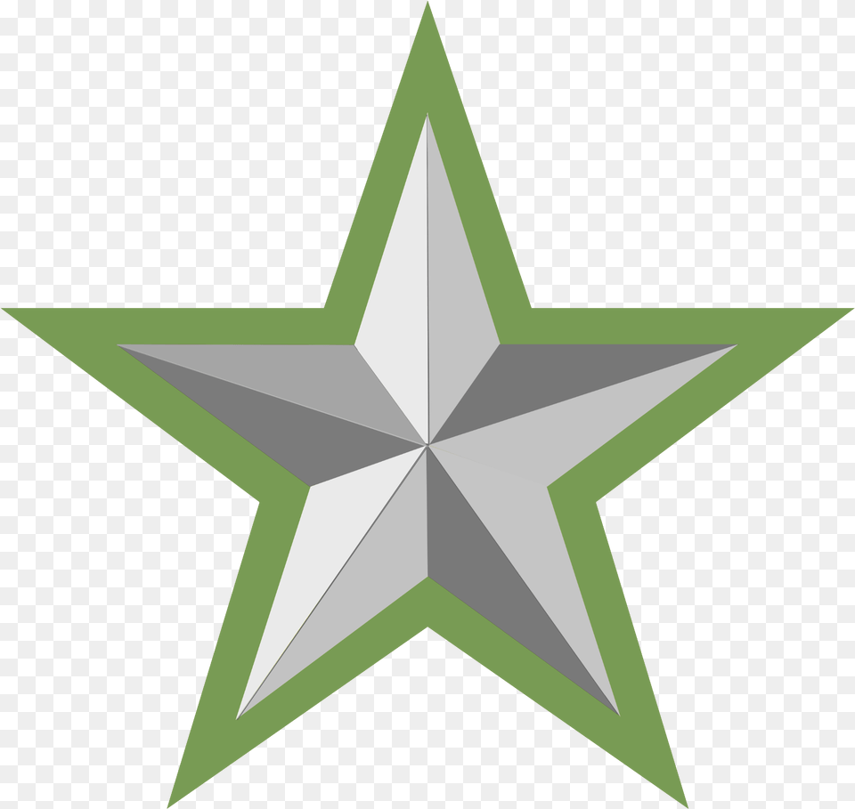 Silver Star With Green Border Red And Yellow Stars, Star Symbol, Symbol, Cross Png