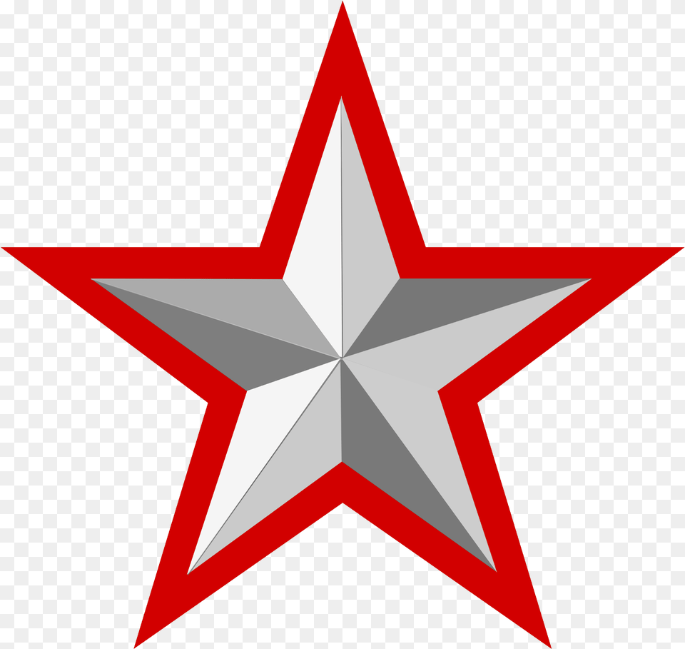 Silver Star With Red Border Red Star On Background, Star Symbol, Symbol Png Image