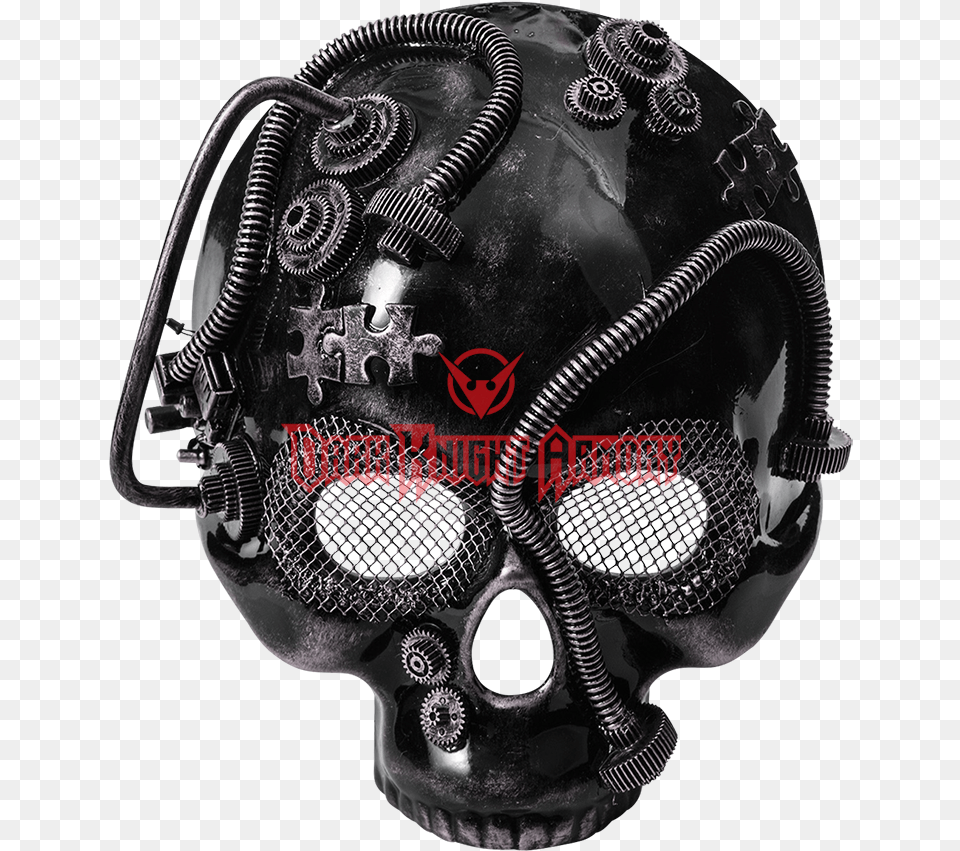 Silver Steampunk Skull Half Mask Industrial Skeleton Mask Gold, Ball, Football, Helmet, Soccer Png