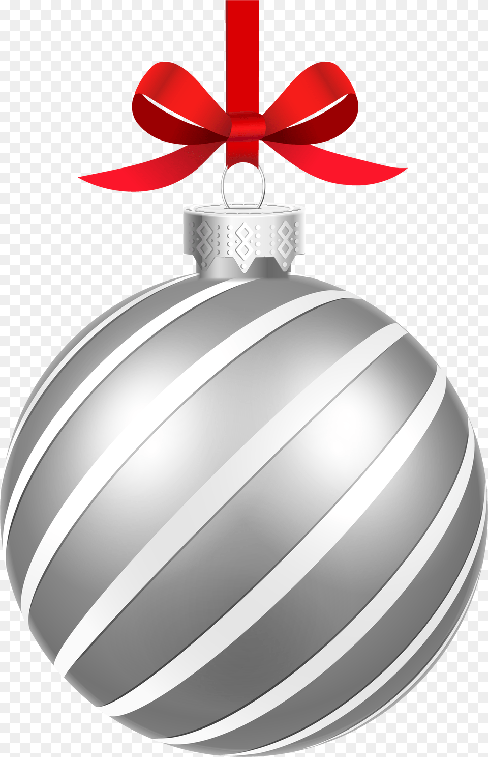 Silver Striped Christmas Ball Clipart Silver Christmas Ball, Accessories, Ornament Png Image