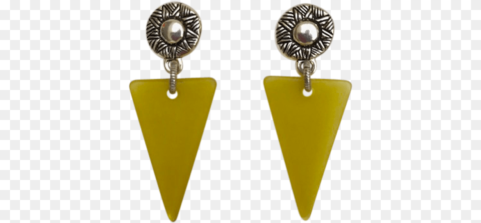 Silver Sun Motif Post Green Triangle Earringsclass Earrings, Accessories, Earring, Jewelry, Weapon Free Transparent Png