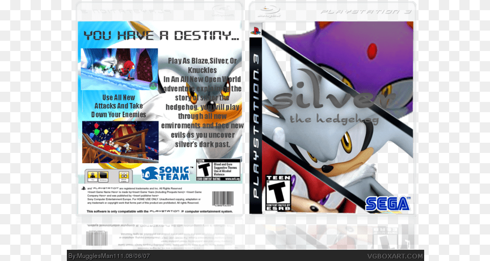 Silver The Hedgehog Box Art Cover Silver The Hedgehog, Advertisement, Poster, Publication, Text Free Png Download