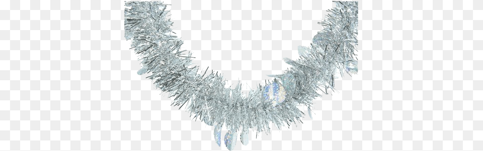 Silver Tinsel Transparent Image Silver Tinsel Christmas, Accessories, Jewelry, Necklace Png