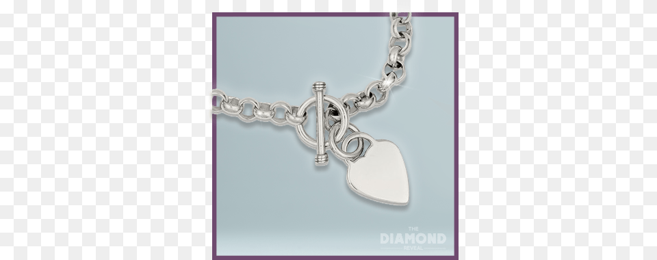 Silver Toggle Heart Bracelet Solid, Accessories, Jewelry, Necklace, Locket Png Image