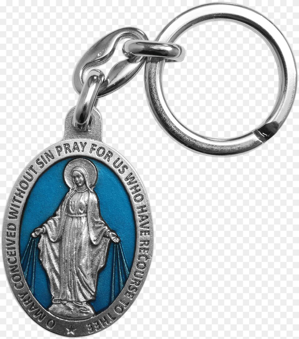 Silver Toned Base Blue Enamel Blessed Saint Mary Miraculous, Accessories, Wedding, Person, Woman Free Transparent Png