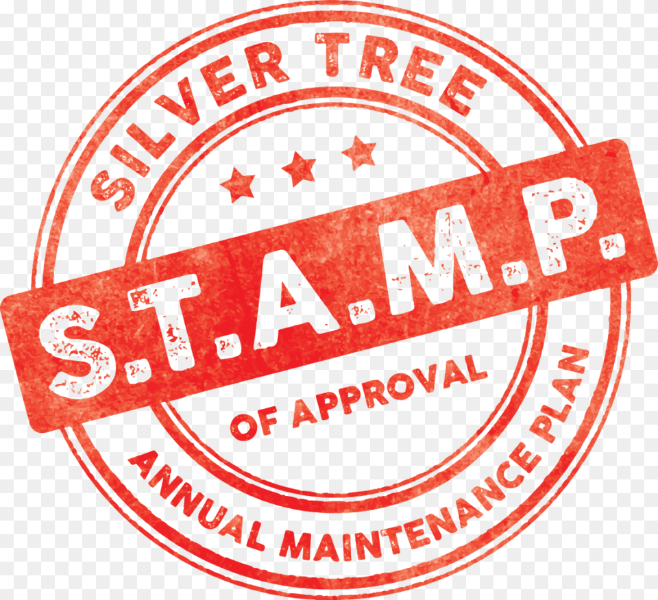 Silver Tree Stamp Of Approval Annual Maintenance Circle, Logo, Architecture, Building, Factory Free Transparent Png