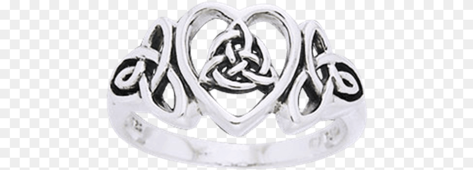 Silver Triquetra Heart Ring Ring, Accessories, Jewelry Png