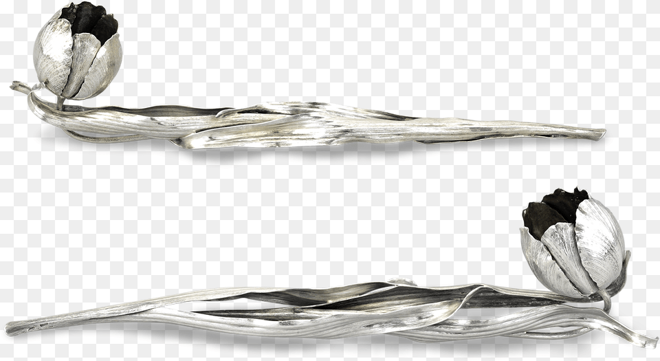 Silver Tulip Candle Snuffers By Buccellati Earrings, Cutlery, Spoon, Flower, Plant Free Png Download