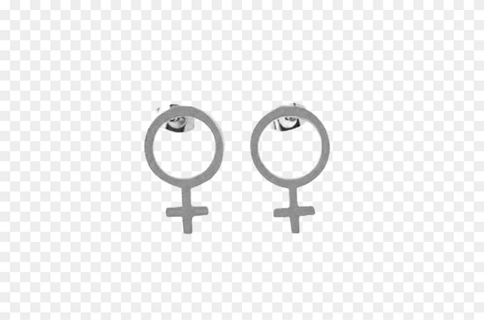 Silver Venus Symbol Stud Earrings, Accessories, Earring, Jewelry, Device Free Png