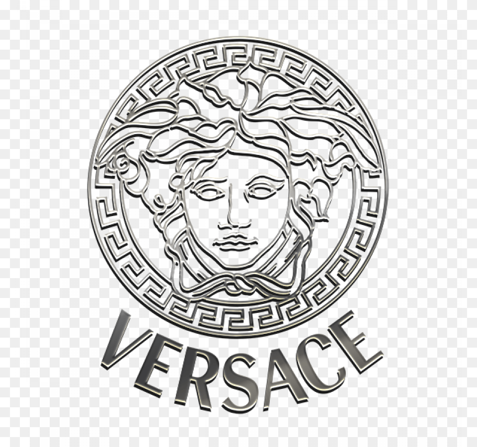 Silver Versace Logo, Emblem, Symbol, Face, Head Free Png Download