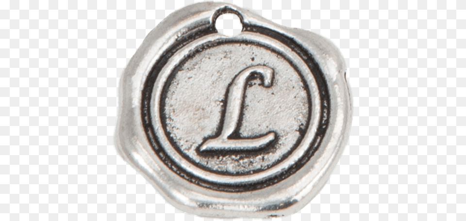 Silver Wax Seal Quotlquot Charm Silver, Machine, Wheel, Accessories, Symbol Png Image