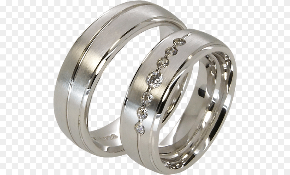 Silver Wedding Rings Couple Rings With 7 Cubic Zirconia Pre Engagement Ring, Accessories, Platinum, Jewelry Png Image