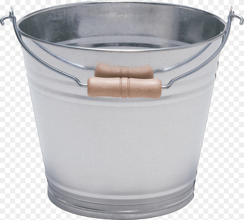 Silver With Wood Bucket Png Image