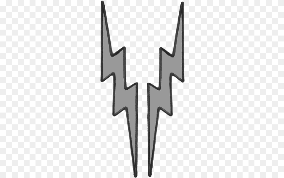 Silvergrey Lightning Emblem, Weapon, Cross, Symbol, Arrow Free Transparent Png