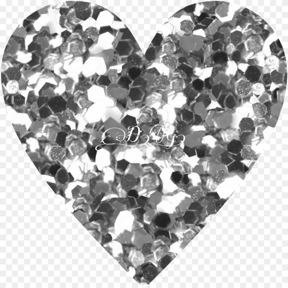 Silverheart Glitterheart Heart Silver Glitter Heart, Accessories, Diamond, Gemstone, Jewelry Png Image