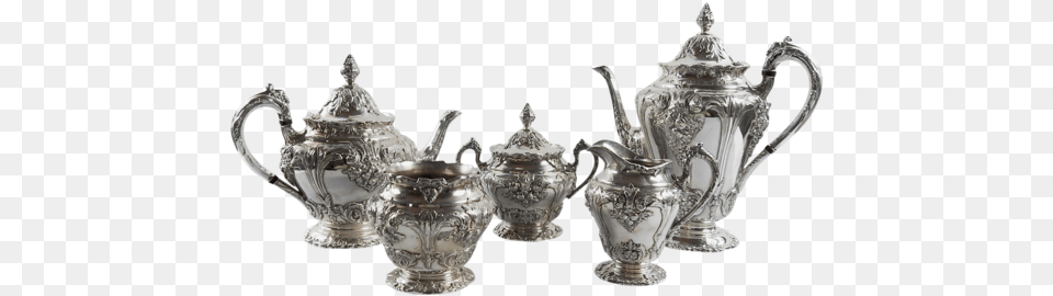 Silverplate Reed Amp Barton Tea Amp Coffee Set Tea, Pottery, Silver, Art, Porcelain Free Png