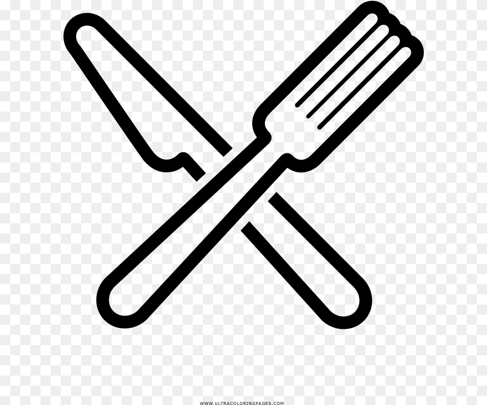 Silverware Coloring, Gray Free Transparent Png