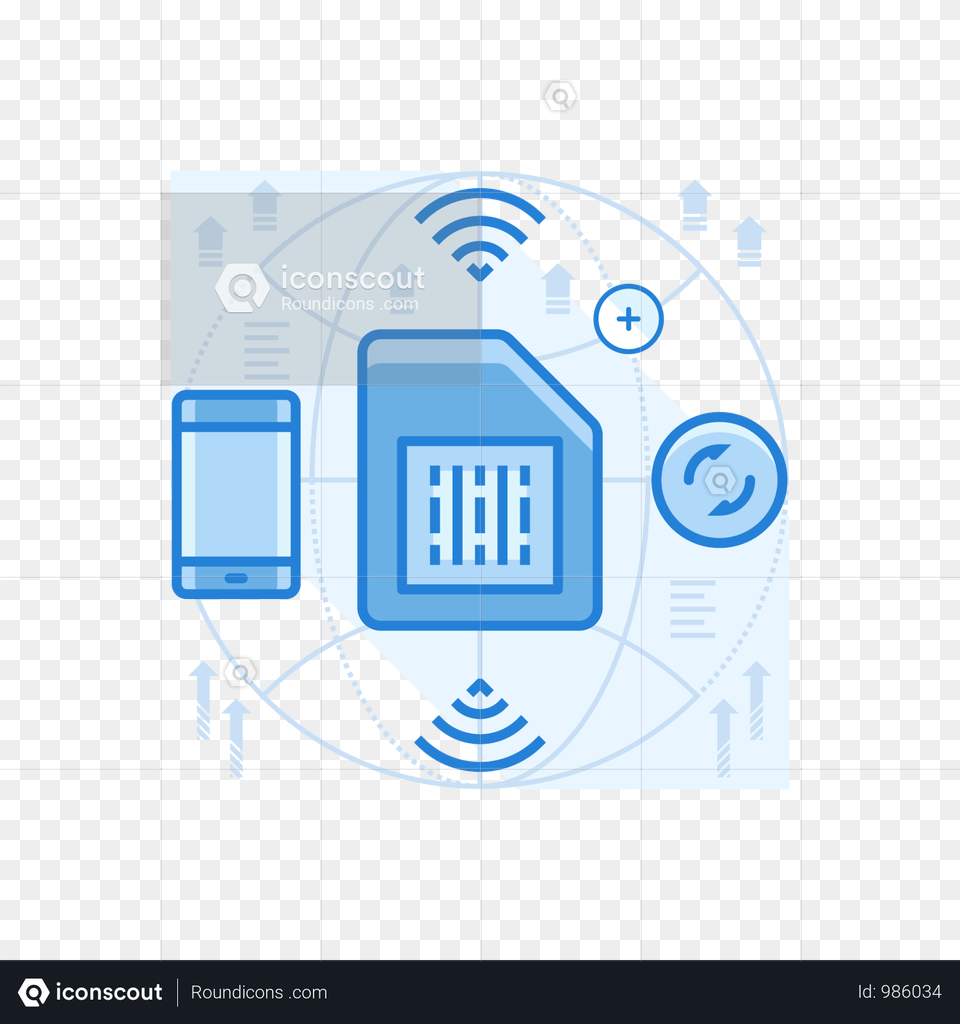 Sim Card Illustration1 Views Diagram, Electronics, Hardware Free Png Download