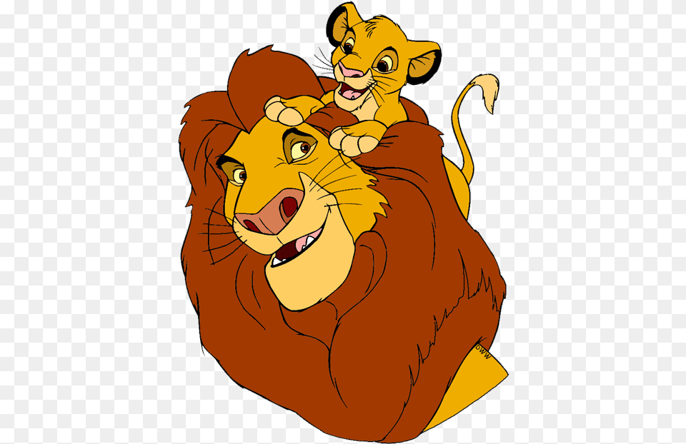 Simba And Mufasa Clipart, Cartoon, Animal, Lion, Mammal Free Png