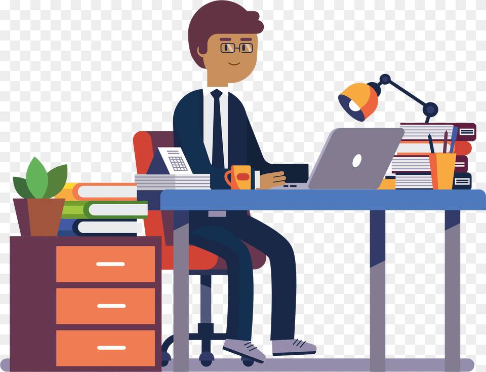 Simba Branch Office Office Work Clipart, Table, Furniture, Desk, Person Free Png