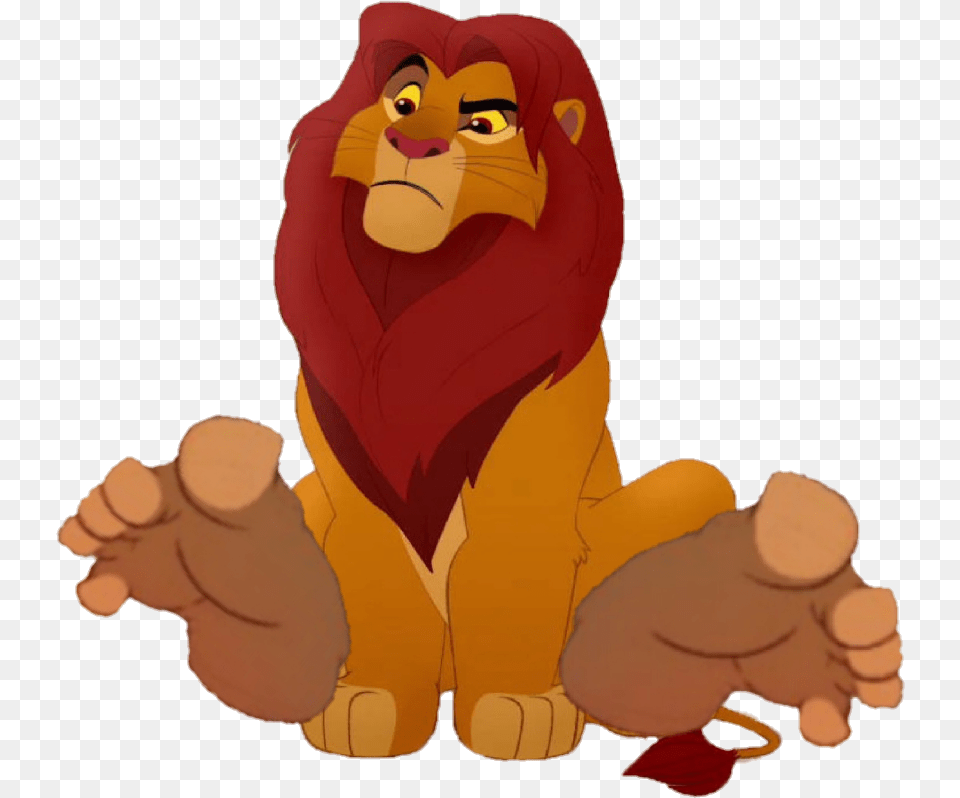 Simba With Large Feet Lion King Disney, Cartoon, Adult, Female, Person Png