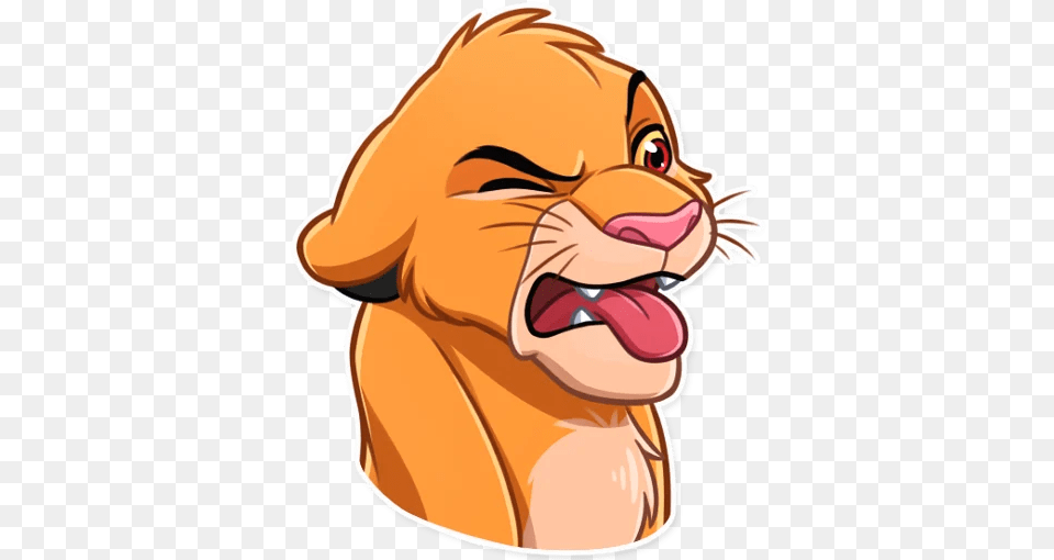 Simbadisgust Discord Emoji Simba Sticker, Body Part, Mouth, Person, Baby Free Transparent Png