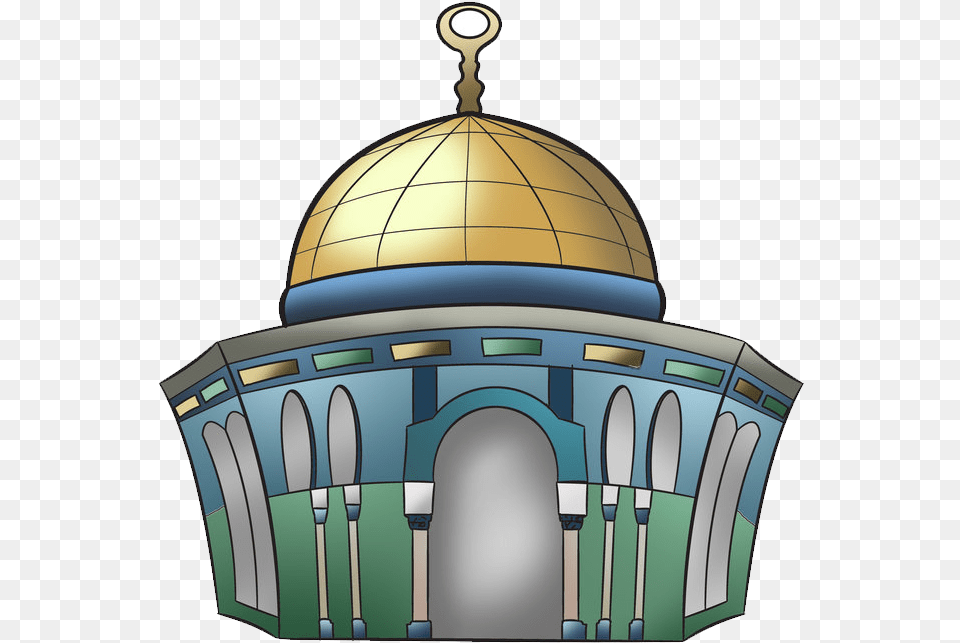 Simbol Masjid Mosque Cartoon, Architecture, Building, Dome, Chandelier Free Png Download