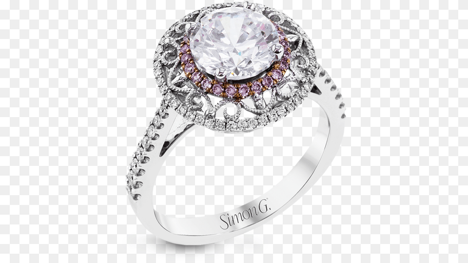 Simon G 18k White Amp Rose Gold Vintage Filigree Diamond Engagement Ring, Accessories, Jewelry, Gemstone, Silver Png Image