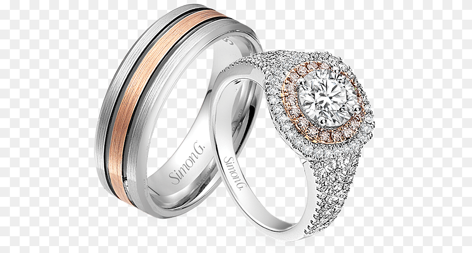 Simon G Jewelry Couple Rings Wedding Rings Transparent Background, Accessories, Diamond, Gemstone, Platinum Free Png