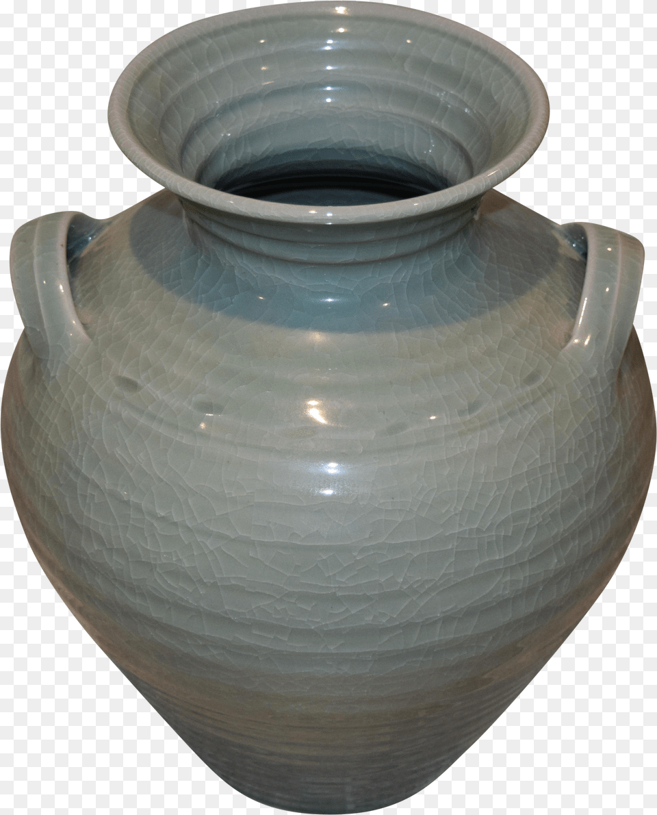 Simon Pearce Belmont Crackle Celadon Vase Earthenware Png Image