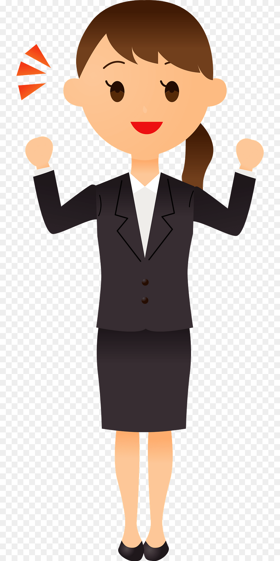 Simone Businesswoman Is Pumping Her Fists Clipart, Suit, Formal Wear, Clothing, Baby Png Image