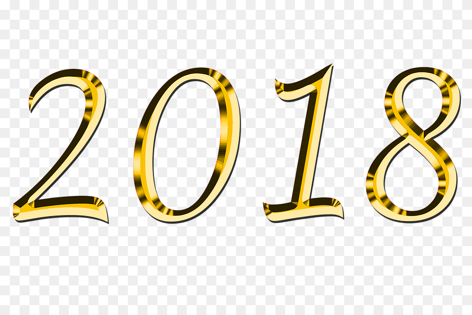 Simple 2018 Golden, Number, Symbol, Text, Smoke Pipe Free Png